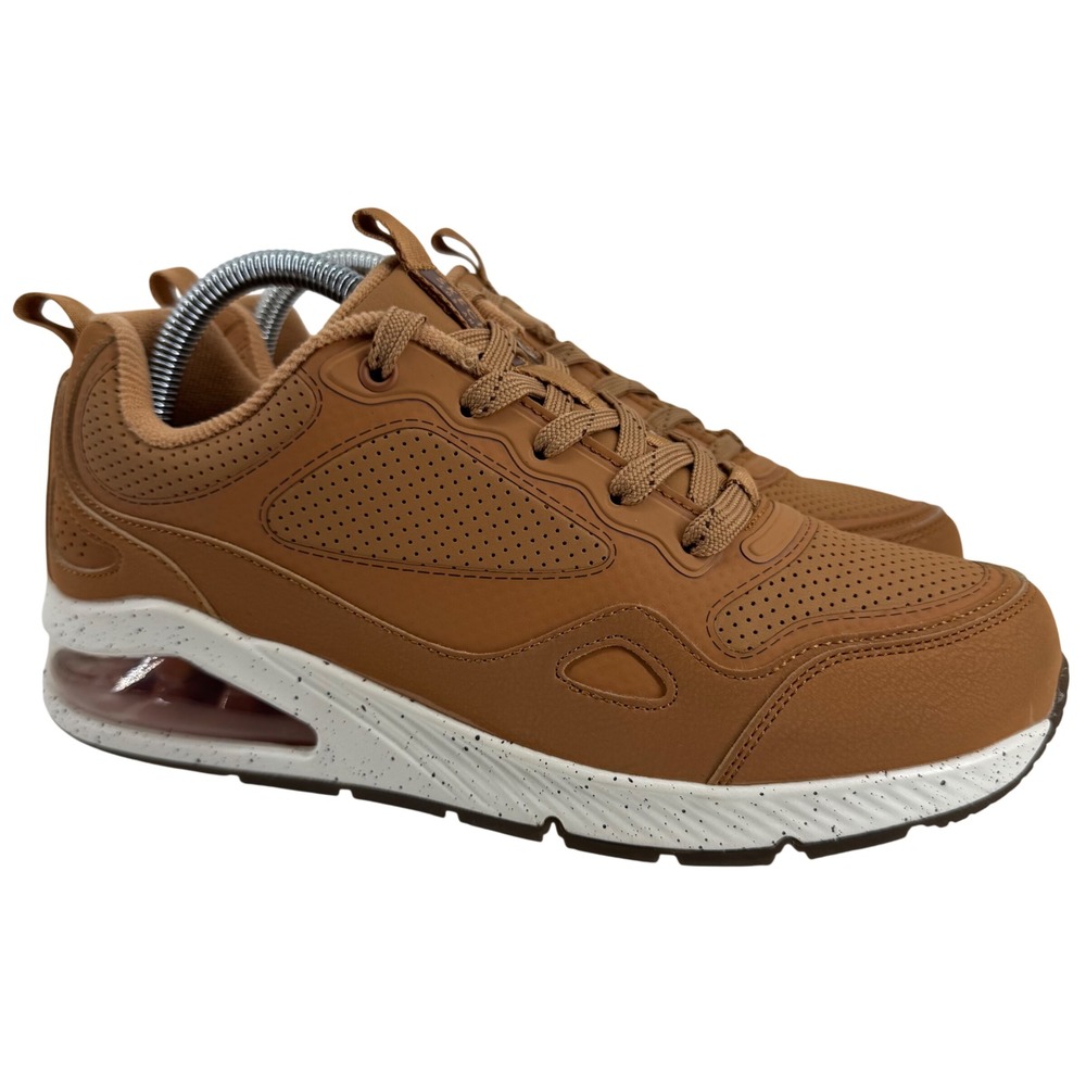 Skechers Uno Stand on Air Sneaker Womens 8.5 Brown Perforated Memory Foam 155548